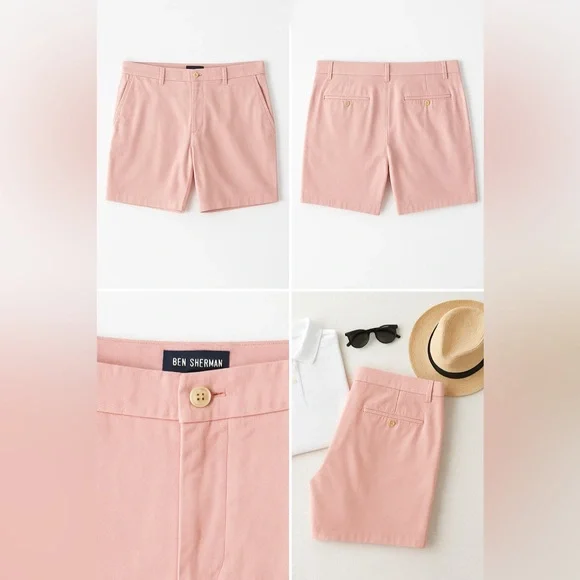 Ben Sherman Soft Pink Stretch Shorts Men’s Size 36 - Picture 3 of 5